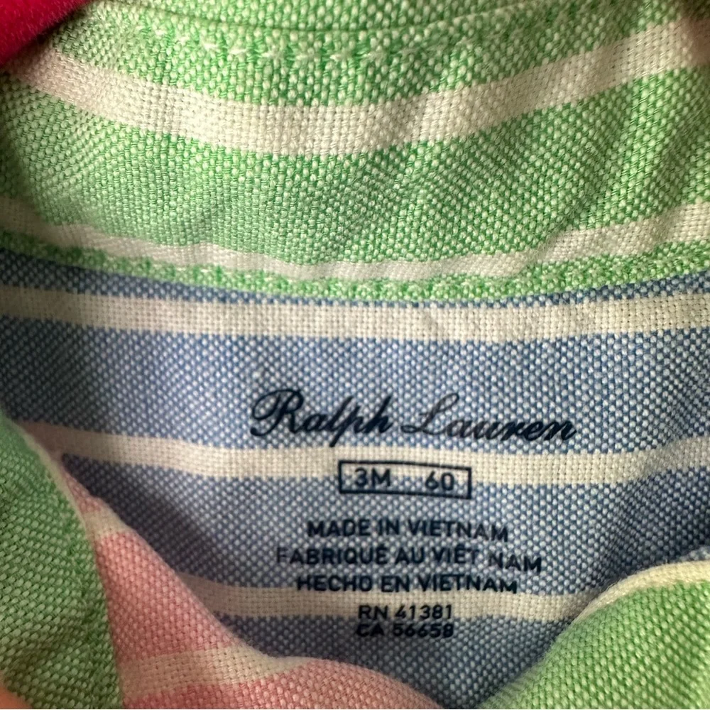 Ralph Lauren Pastel Multicolor Oxford Stripe Shirtall Size 3 Month